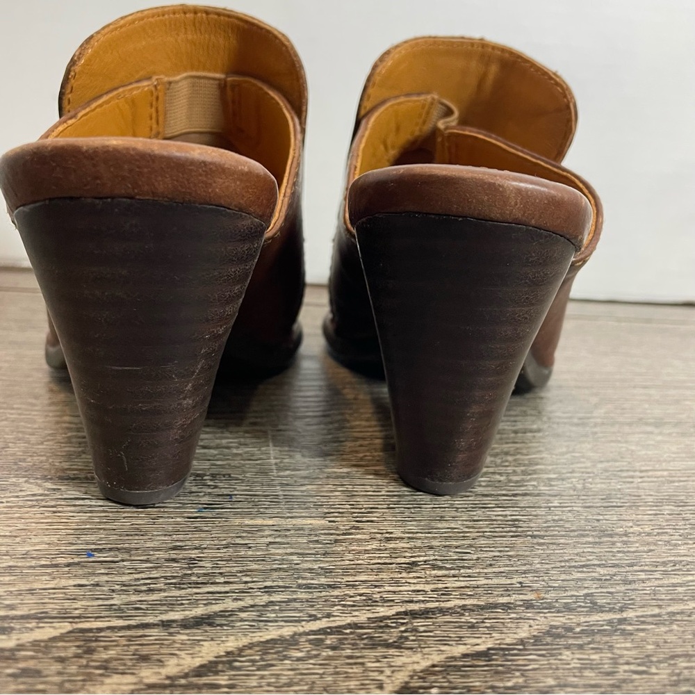 Born Brown Leather Mule Clogs - Picture 4 of 14
